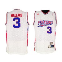 Detroit Pistons #3 Ben Wallace White Throwback Stitched NBA Jersey