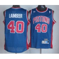 Detroit Pistons #40 Bill Laimbeer Blue Throwback Stitched NBA Jersey