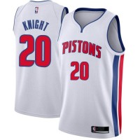 Nike Detroit Pistons #20 Brandon Knight White NBA Swingman Association Edition Jersey