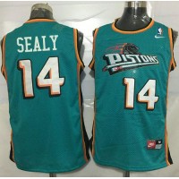 Detroit Pistons #14 Malik Sealy Green Nike Throwback Stitched NBA Jersey
