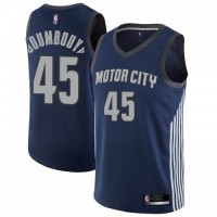 Nike Detroit Pistons #45 Sekou Doumbouya Navy NBA Swingman City Edition Jersey