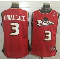 Detroit Pistons #3 Ben Wallace Red Nike Throwback Stitched NBA Jersey