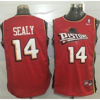 Detroit Pistons #14 Malik Sealy Red Nike Throwback Stitched NBA Jersey