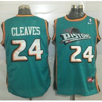 Detroit Pistons #24 Mateen Cleaves Green Nike Throwback Stitched NBA Jersey