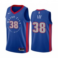 Nike Detroit Pistons #38 Saben Lee Blue NBA Swingman 2020-21 City Edition Jersey