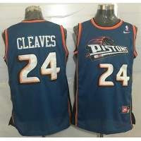 Detroit Pistons #24 Mateen Cleaves Blue Nike Throwback Stitched NBA Jersey
