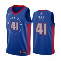 Nike Detroit Pistons #41 Saddiq Bey Blue NBA Swingman 2020-21 City Edition Jersey