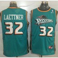 Detroit Pistons #32 Christian Laettner Green Nike Throwback Stitched NBA Jersey