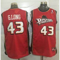 Detroit Pistons #43 Grant Long Red Nike Throwback Stitched NBA Jersey