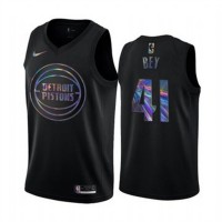 Nike Detroit Pistons #41 Saddiq Bey Men's Iridescent Holographic Collection NBA Jersey - Black