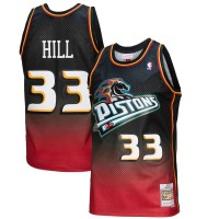Detroit Detroit Pistons #33 Grant Hill Mitchell & Ness Men's Red/Black 1999/00 Hardwood Classics Fadeaway Swingman Player Jersey