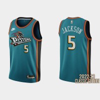 Detroit Detroit Pistons #5 Frank Jackson Teal Men's Nike NBA 2022-23 Classic Edition Jersey