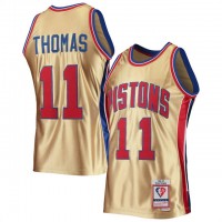 Detroit Detroit Pistons #11 Isaiah Thomas Men's Nike Gold Mitchell & Ness 75th Anniversary 1982-83 Hardwood Classics Swingman Jersey