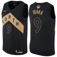 Nike Toronto Raptors #9 Serge Ibaka Black The Finals Patch NBA Swingman City Edition Jersey