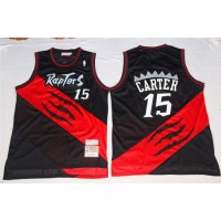 Mitchell And Ness Toronto Raptors #15 Vince Carter Black/Red Throwback Stitched NBA Jersey