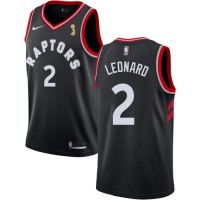 Nike Toronto Raptors #2 Kawhi Leonard Black 2019 NBA Finals Champions Statement Edition NBA Swingman Jersey