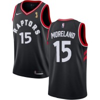 Nike Toronto Raptors #15 Eric Moreland Black 2019 NBA Finals Champions Statement Edition NBA Swingman Jersey