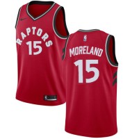 Nike Toronto Raptors #15 Eric Moreland Red NBA Swingman Icon Edition Jersey
