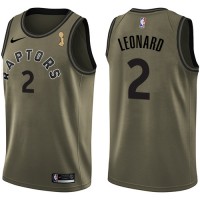 Nike Toronto Raptors #2 Kawhi Leonard Green 2019 NBA Finals Champions NBA Swingman Salute to Service Jersey