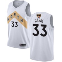 Nike Toronto Raptors #33 Marc Gasol White 2019 Finals Bound NBA Swingman City Edition 2018/19 Jersey