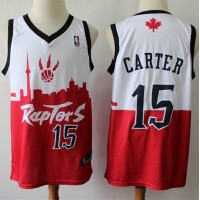 Nike Toronto Raptors #15 Vince Carter White/Red NBA Swingman City Edition Jersey