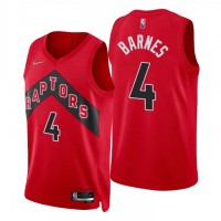 Nike Toronto Raptors #4 Scottie Barnes Red Men's 2021-22 NBA 75th Anniversary Diamond Swingman Jersey - Icon Edition