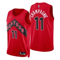 Nike Toronto Raptors #11 Justin Champagnie Red Men's 2021-22 NBA 75th Anniversary Diamond Swingman Jersey - Icon Edition