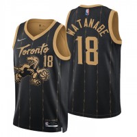 Toronto Toronto Raptors #18 Yuta Watanabe Men's Nike Black 2021/22 Swingman NBA Jersey - City Edition