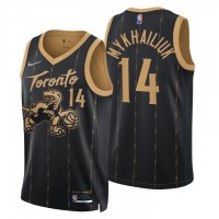 Toronto Toronto Raptors #14 Sviatoslav Mykhailiuk Men's Nike Black 2021/22 Swingman NBA Jersey - City Edition