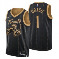 Toronto Toronto Raptors #1 Goran Dragic Men's Nike Black 2021/22 Swingman NBA Jersey - City Edition