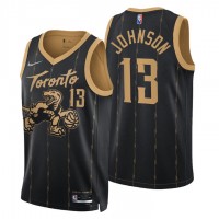 Toronto Toronto Raptors #13 David Johnson Men's Nike Black 2021/22 Swingman NBA Jersey - City Edition