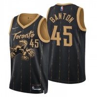 Toronto Toronto Raptors #45 Dalano Banton Men's Nike Black 2021/22 Swingman NBA Jersey - City Edition