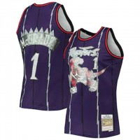 Nike Toronto Raptors #1 Tracy McGrady Mitchell & Ness 1996-97 Hardwood Classics NBA 75th Anniversary Diamond Swingman Jersey - Purple