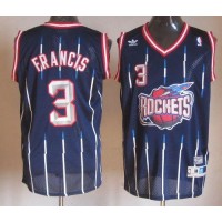 Houston Rockets #3 Steve Francis Navy Throwback Stitched NBA Jersey