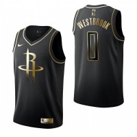 Houston Houston Rockets #0 Russell Westbrook Black Golden Edition Stitched NBA Jersey