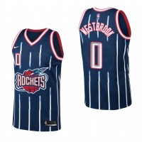 Houston Houston Rockets #0 Russell Westbrook Hardwood Classics Navy Stitched NBA Jersey