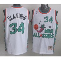 Mitchell And Ness Houston Rockets #34 Hakeem Olajuwon White 1996 All-Star Stitched NBA Jersey