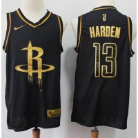 Nike Houston Rockets #13 James Harden Black/Gold NBA Swingman Limited Edition Jersey