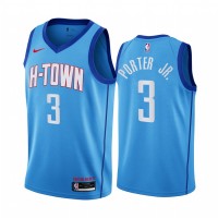 Nike Houston Rockets #3 Kevin Porter Jr. Blue NBA Swingman 2020-21 City Edition Jersey