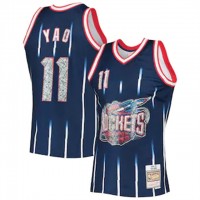 Nike Houston Rockets #11 Yao Ming Mitchell & Ness 1996-97 Hardwood Classics NBA 75th Anniversary Diamond Swingman Jersey - Navy