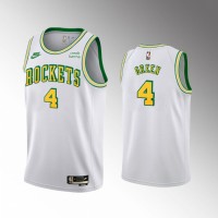 Nike Houston Rockets #4 Jalen Green Men's White NBA 2022-23 Classic Edition Jersey