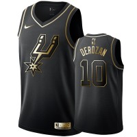 Nike San Antonio Spurs #10 DeMar DeRozan Men's Black Golden Edition Swingman NBA Jersey