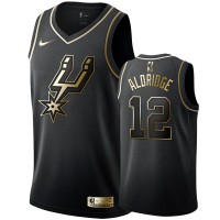 Nike San Antonio Spurs #12 LaMarcus Aldridge Men's Black Golden Edition Swingman NBA Jersey