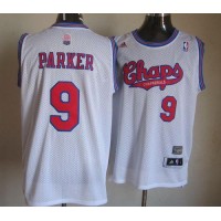 San Antonio Spurs #9 Tony Parker White ABA Hardwood Classic Stitched NBA Jersey