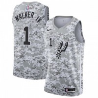 Nike San Antonio Spurs #1 Lonnie Walker IV White Camo NBA Swingman Earned Edition Jersey