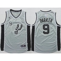 San Antonio Spurs #9 Tony Parker Grey Alternate Stitched NBA Jersey