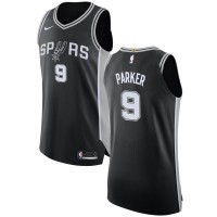 Nike San Antonio Spurs #9 Tony Parker Black NBA Authentic Icon Edition Jersey