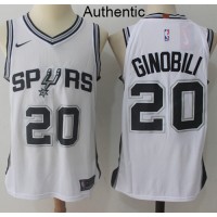 Nike San Antonio Spurs #20 Manu Ginobili White NBA Authentic Association Edition Jersey