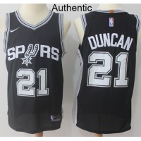 Nike San Antonio Spurs #21 Tim Duncan Black NBA Authentic Icon Edition Jersey
