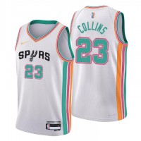 San Antonio San Antonio Spurs #23 Zach Collins Men's Nike White 2021/22 Swingman NBA Jersey - City Edition